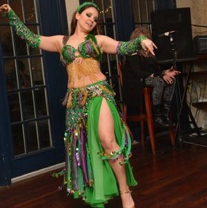 Vibrant Vintage Green/Purple Madam Abla